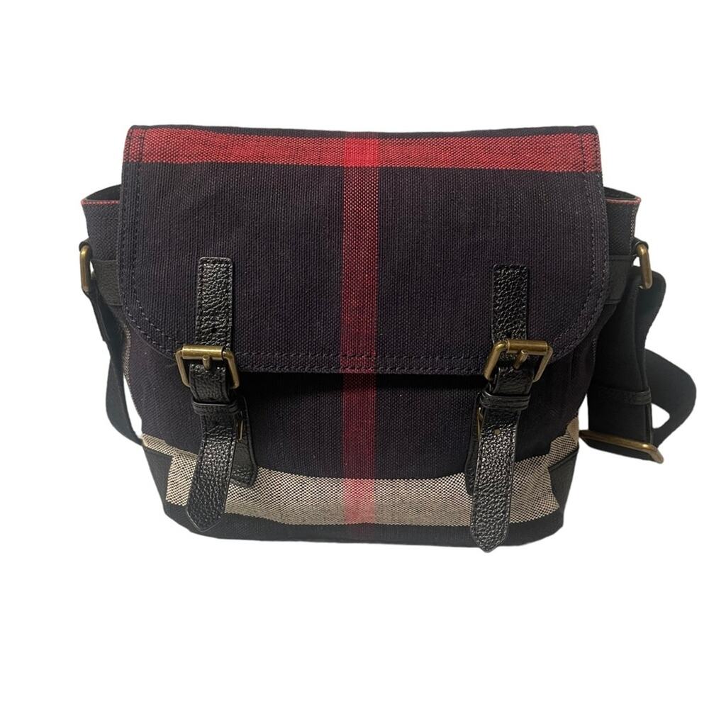 Burberry House Check Canvas Baildon Messenger Crossbody.